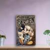 Винтажная металлическая табличка Disney Микки Маус "Садовый фестиваль" - 20,32x30,48 см, Деревенский настенный декор с праздничным дизайном, Идеально для дома