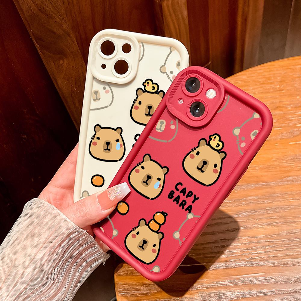 Милый мультяшный чехол Capy Bara для iPhone Samsung Galaxy Xiaomi Redmi POCO HUAWEI Honor противоударный резиновый мягкий гибкий чехол