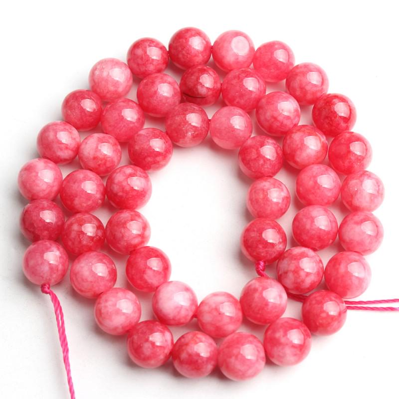 Round Red Rhodochrosite Loose Spacer Stone Beads For Jewelry Making 6/8/10/12mm