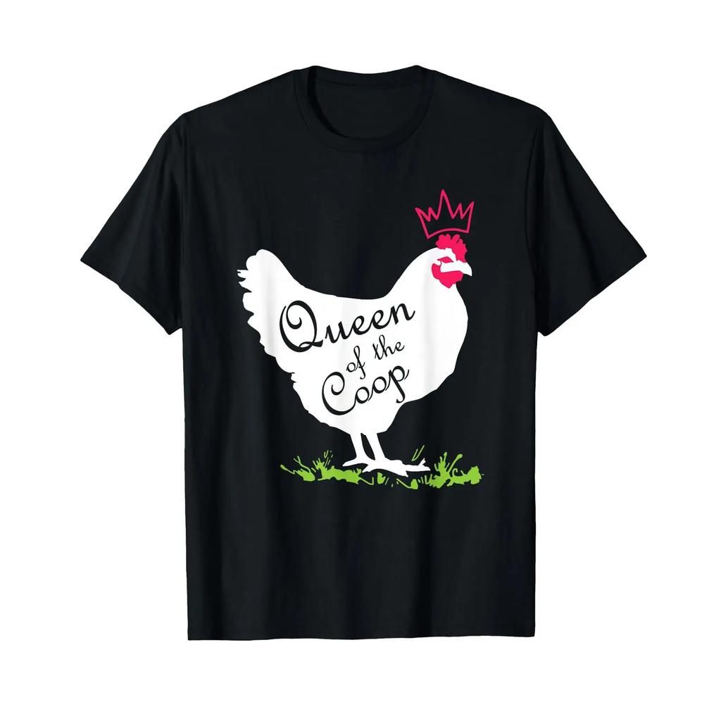 Funny Backyard Chicken Farmer Queen Of The Coop T Shirt Vintage Breathable Unisex Top For Everyday Wear Stylish Soft