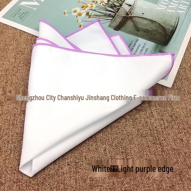 Элегантный чисто-белый хлопковый мужской нагрудный платок 23 см