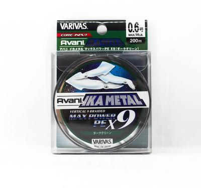 Varivas Леска PE Ika Metal Max Power X9 зеленая 200м PE 0.6 Max 14lb (9291)