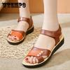 Sandals Women Summer Plastic Fashion Anti-leather Non-slip Plastic Shoes Flat Soft Rubber Sandals Brown Panelled Buckle Sandals Mother Shoes