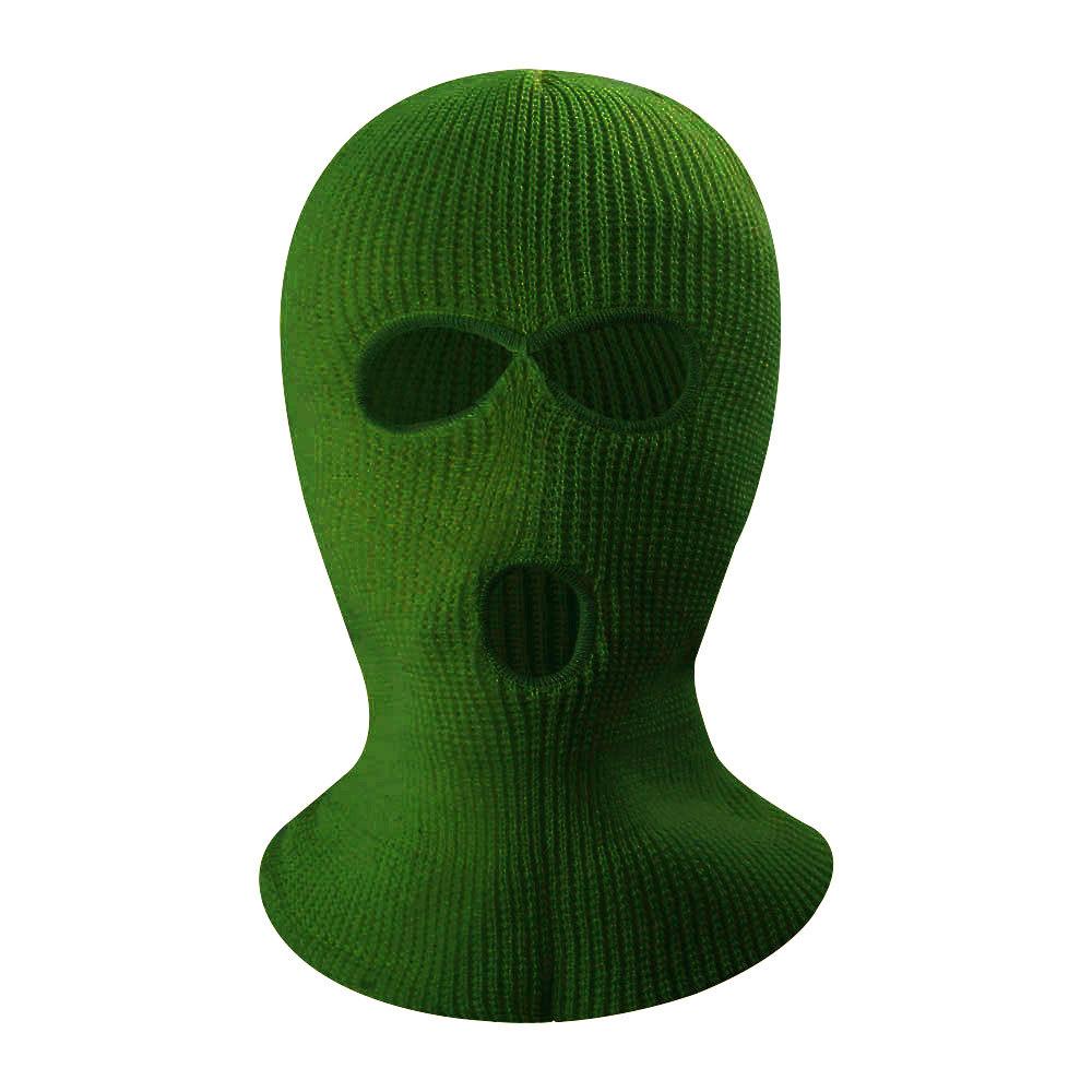 Winter Warm 3-hole Ear protection Embroidery White Knitted Full Face Mask Cover Cap Ski Mask Balaclava Pack for Men