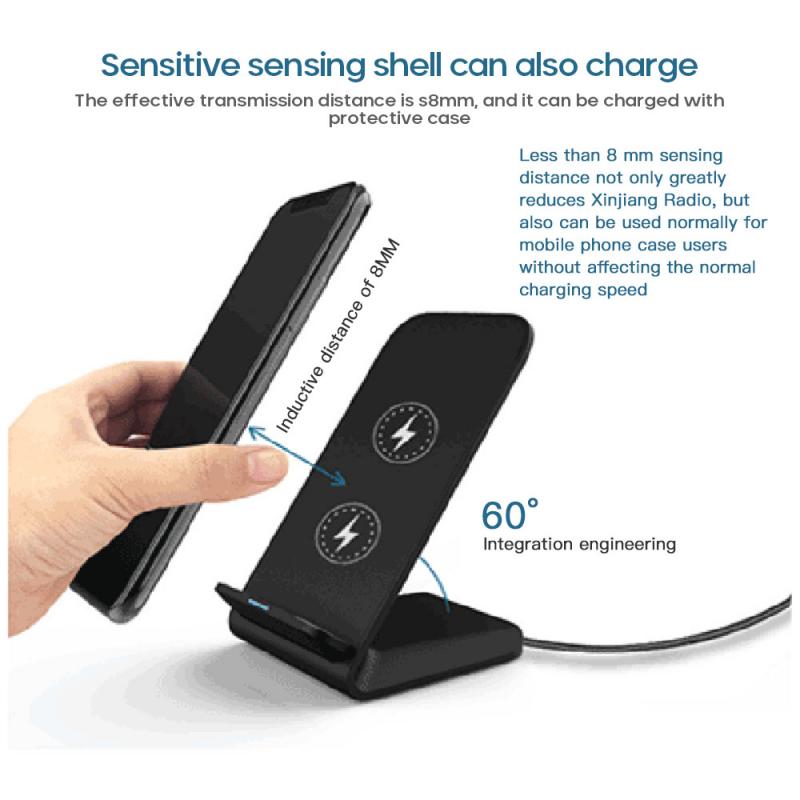 VAORLO Беспроводное зарядное устройство QI 15 Вт, док-станция для быстрой зарядки для iphone X XS XR 11 11PRO, док-станция для беспроводной зарядки