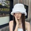 Летняя панама рыбака Свежая с оборками Листовая лежащая полая панама рыбака Пляжный солнцезащитный капюшон Девушка Трендовая