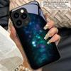 Обои Космическая Туманность Для iPhone 11 Pro 12 13 mini 14 15 Pro Max 16 E 17 Air XS Max XR 8 7 Plus SE 5 6 Черный Стеклянный Чехол для Телефона
