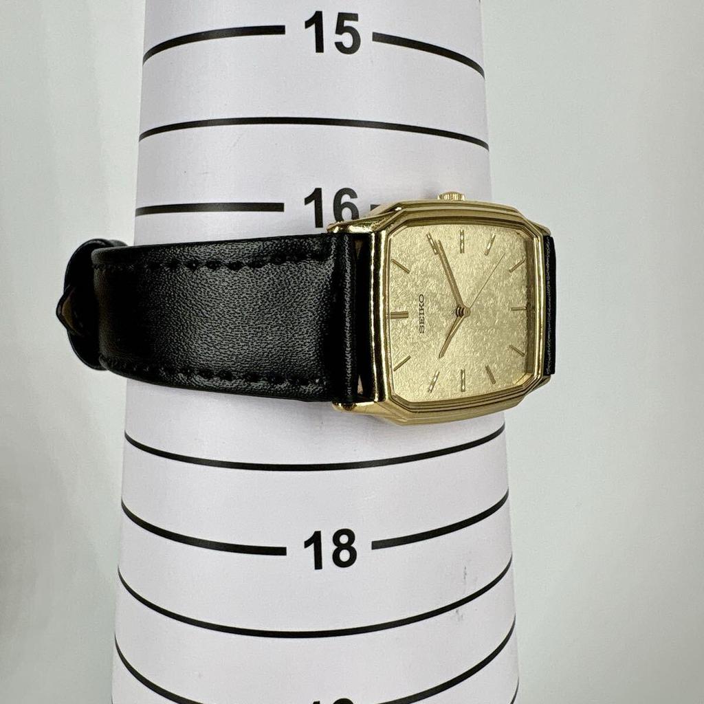 [Новая батарея/рабочий экземпляр] Мужские часы Seiko квадратные золотые циферблат в стиле японской бумаги винтажные SEIKO