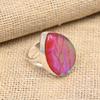 Red Australian Triplet Opal Gemstone Handmade Jewelry 925 Sterling Silver Ring