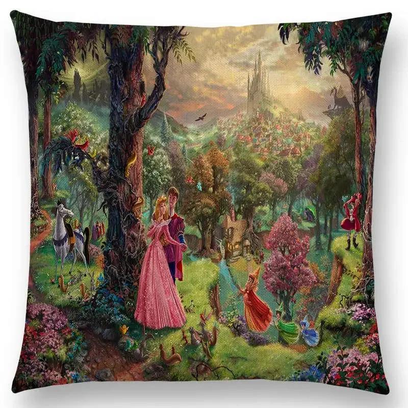 Домашний декор деревенская картина маслом чехол для подушки красивый пейзаж замок маяк диван подушка спальня