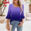 Женские повседневные топы с рукавами 3/4, летние футболки с квадратным вырезом, свободные туники с рюшами, блузки-туники