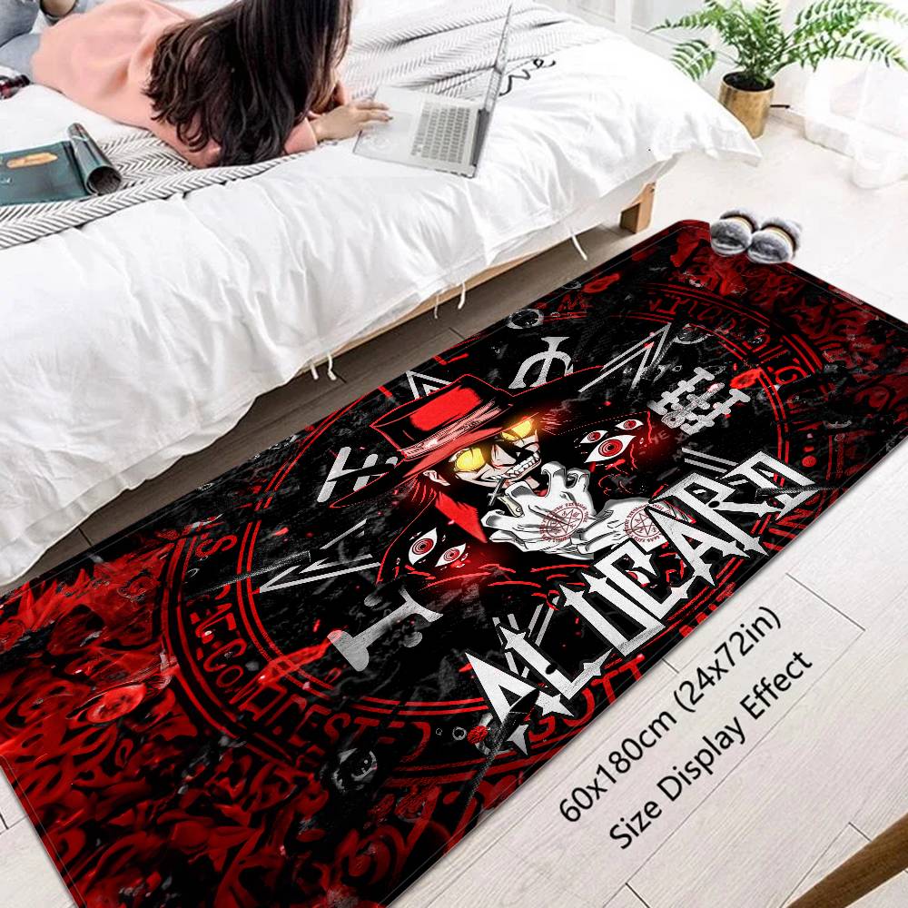 Horror Anime H-Hellsing Floor Mat INS Style Soft Bedroom Floor House Laundry Room Mat Anti-skid Household Carpets