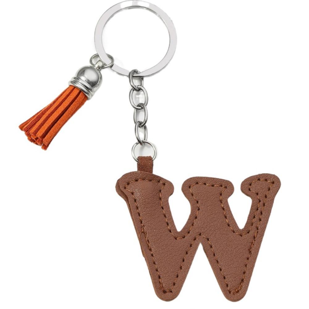 Брелок для ключей с алфавитом, пряжка для ключей от автомобиля, органайзер для ключей, деловой держатель для ключей из искусственной кожи, 26 букв, брелок в подарок