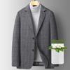 Костюм мужской осенне-зимний новый шерстяной клетчатый одинарный костюм повседневная мужская кашемировая куртка