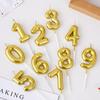 Golden Number Candles 0-9 Cake Decorations for Birthday Parties