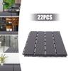 22PCS Wood Plastic Composite Patio Deck Tiles 12”x12” Interlocking Decking Tiles Water Resistant for Indoor & Outdoor