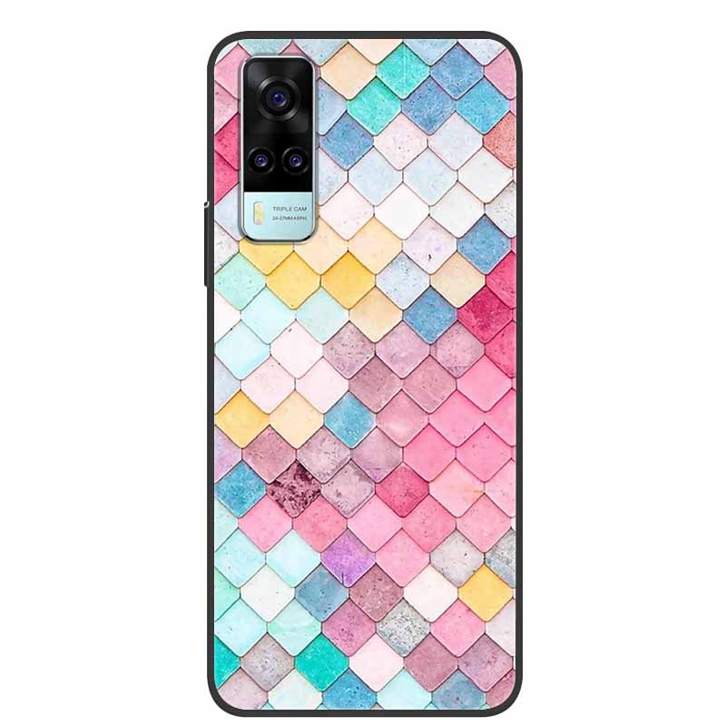 Чехол для vivo Y31 2021 Ударопрочный Мягкий силикон ТПУ Задняя крышка Для Vivo Y53S 4G Y31 2021 Y 31 Чехол V2036 Чехол для телефона Милый мультяшный