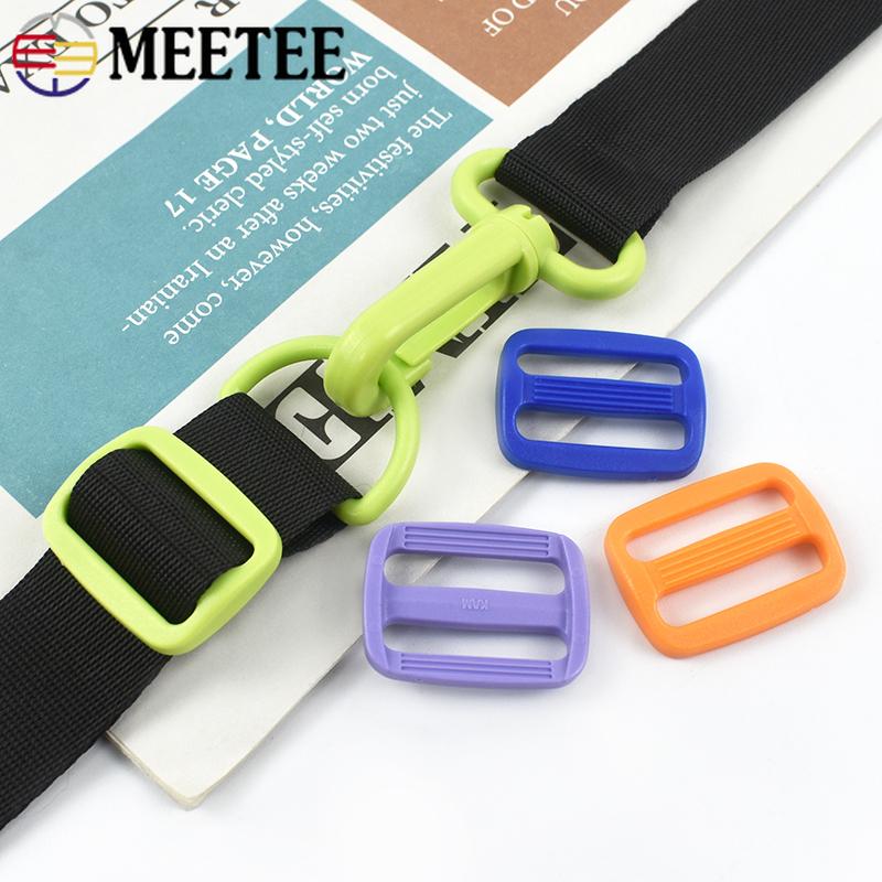 20/50 шт. Meetee 15-25 мм Пластиковые кольца-пряжки для рюкзака Трехщелевая пряжка-слайдер Регулируемая пряжка для ременной ленты Швейный аксессуар