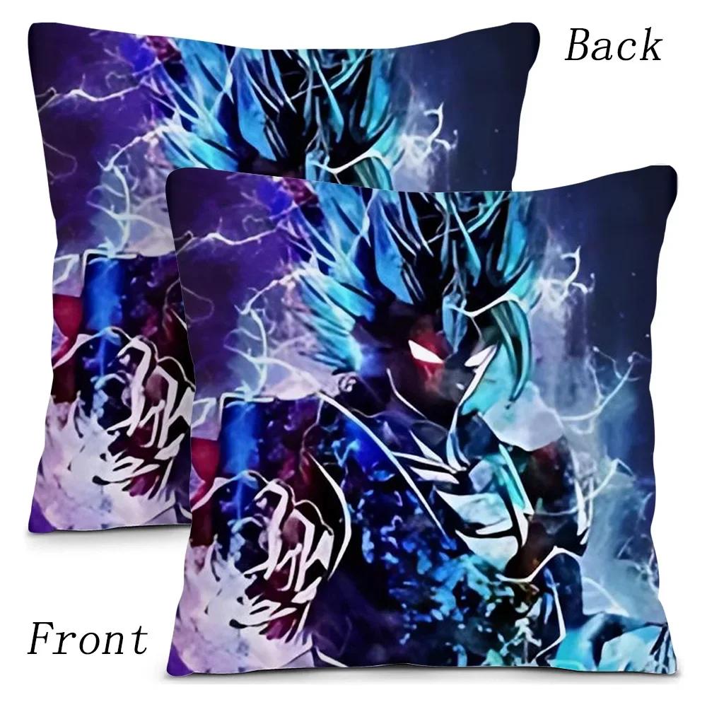 Чехлы для подушек Anime Dragon Balls Z Goku Kawaii, мультяшный диван, декоративный домашний чехол с двухсторонней печатью, короткая плюшевая милая наволочка