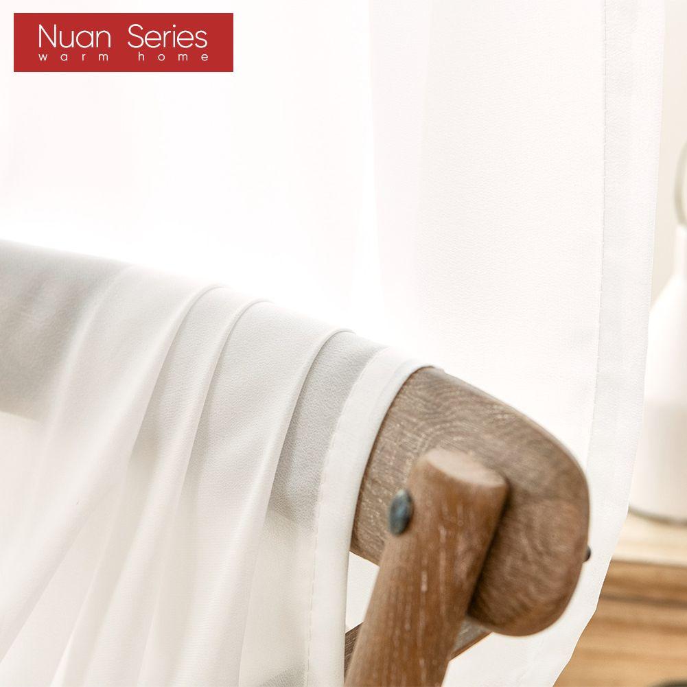 1 шт. серия Nuan, белая тюлевая занавеска в скандинавском стиле, прозрачная занавеска для спальни, полиэстеровая тюль, декоративная оконная занавеска