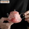 120ml Handmade Rock Mineral Colored Pottery Teapot Elegant Point Gold Ceramic Pot Tea Making Kettle For Tea Accessories Craft
