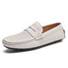 Новые перфорированные модные легкие дышащие мужские повседневные лоферы на мягкой подошве, удобные, нескользящие, большого размера, туфли-бобы