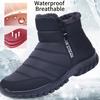 Men's Non-slip, Windproof Soft-soled Snow Boots with Plush Lining and Side Zipper for Outdoors, Fall and Winter