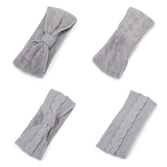 Зимняя флисовая повязка на голову, однотонная, с перекрученной текстурой, утолщенная, теплая, эластичная, удобная, вязаная, утепленная повязка на голову