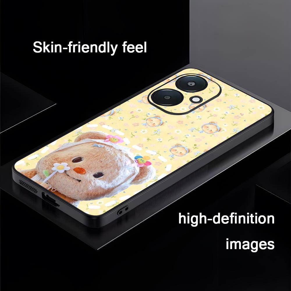 Бренд B-Butter Bear Мультяшный чехол для телефона для Xiaomi Redmi 14C 13C 12C Note14 13 12 11 10 Pro Plus S Мягкий черный чехол для телефона