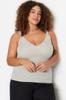 Women's Style Plus Size Gray Strappy Fine Knitted Glitter Blouse
