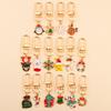 2Pcs/Set Cute Christmas Keychain Funny Cartoon Snowflake Elk Bell Keyring for Women Men Bag Car Key Chain Xmas Souvenir Gifts