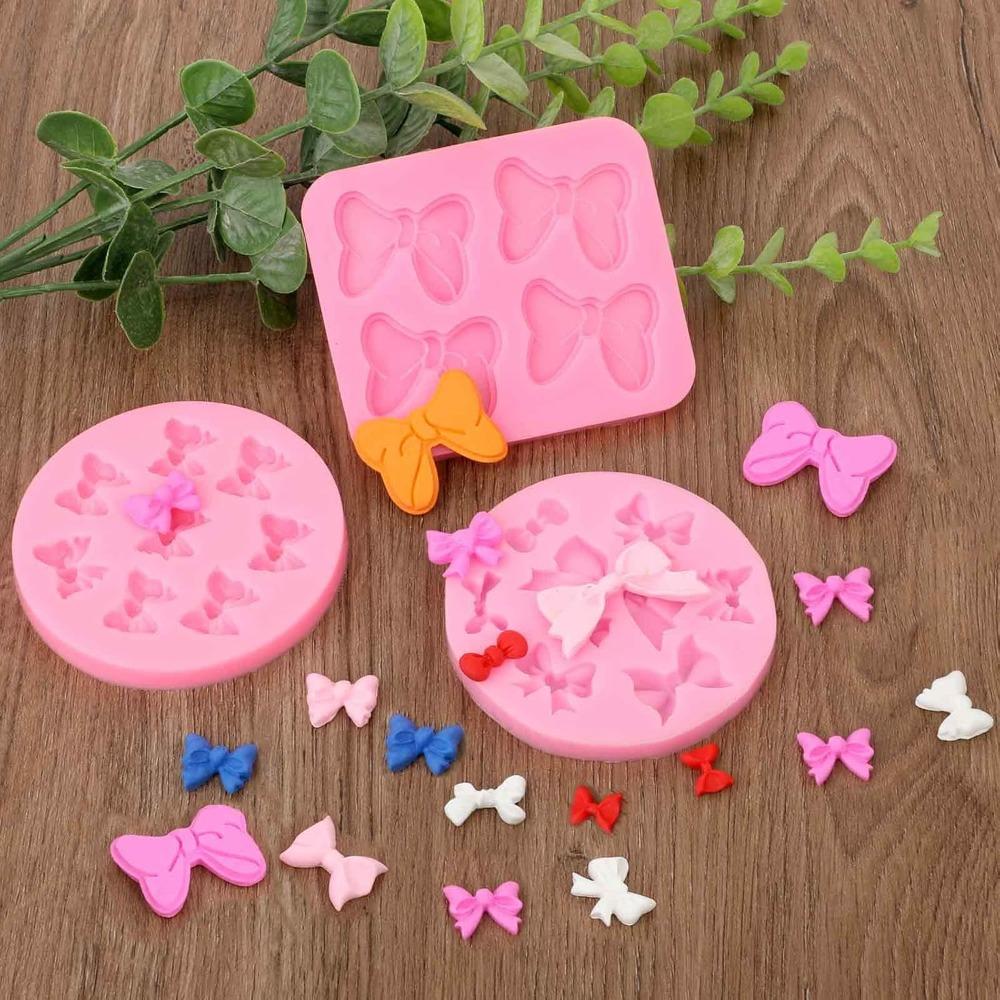 Bows Silicone Fondant Molds Mini Cartoon Butterfly for Cake Baking Cupcake Decoration Tool DIY Candy Chocolate Pudding Crafts