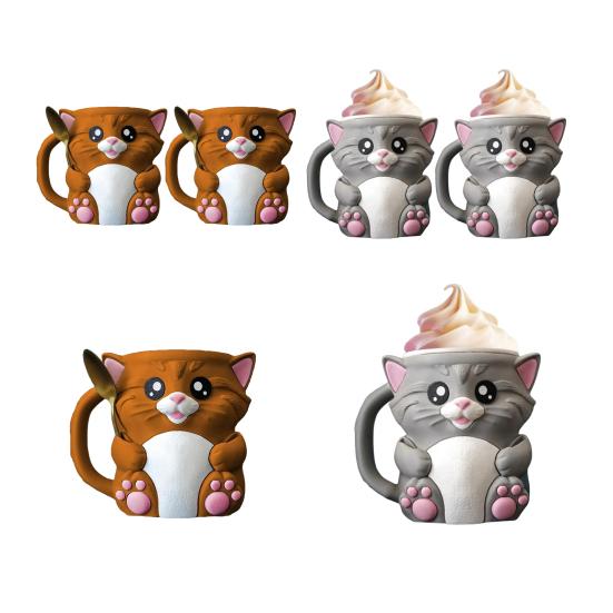 Держатель для пинты мороженого с кошкой и ложкой, многоразовый рукав для пинты для мороженого, газировки, пивных банок, держатель, удобный захват, аксессуар для десертного стола