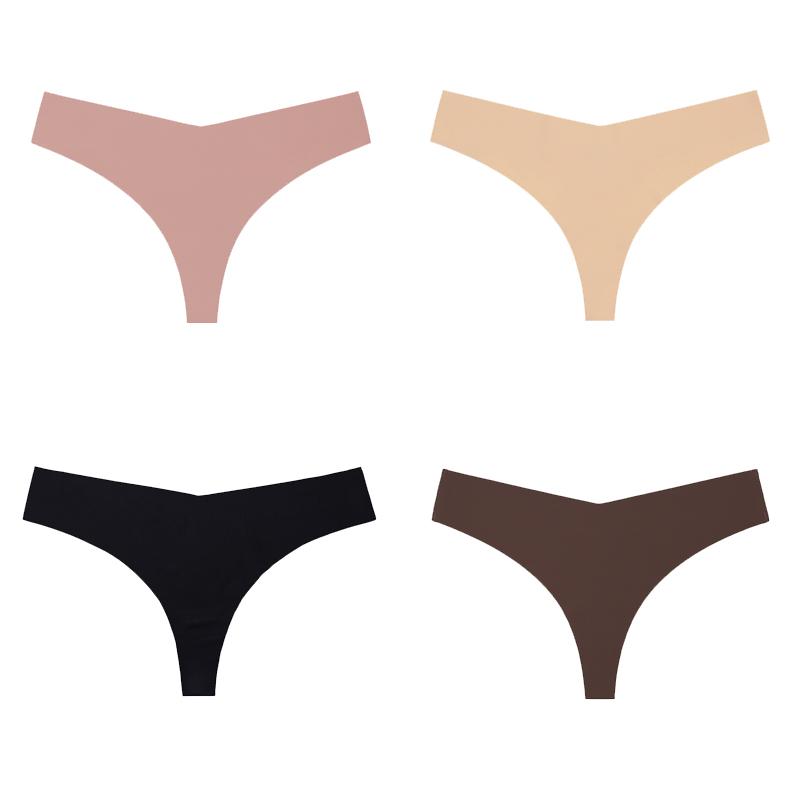 4 шт./лот, женские сексуальные трусики из ледяного шелка с низкой талией, нижнее белье без следов, стринги, женские стринги, дышащее нижнее белье, искушение, нижнее белье