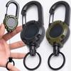 Retractable Heavy Duty Pull Reel Carabiner Strong Steel Wire Rope Buckle Spring Key Ring Outdoor Sporty Attachment Keychain Tool