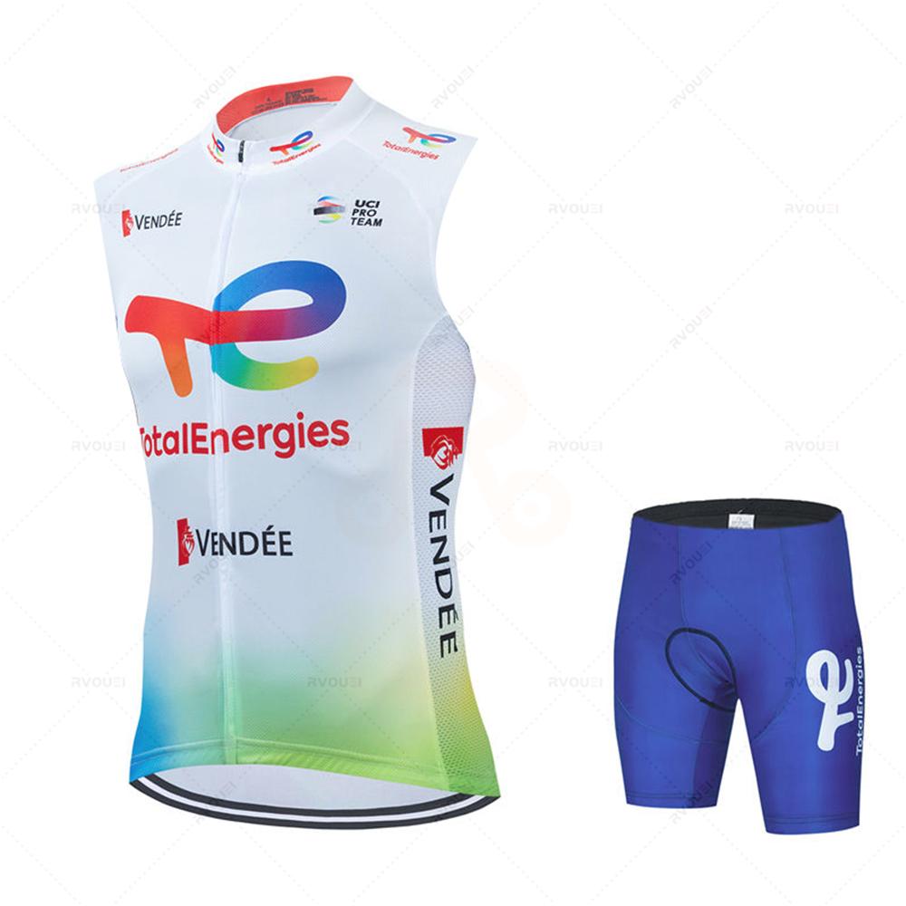 Total Energies Cycling Jersey Set Summer Short Sleeve Breathable Bicycle Men's Bike Clothing Maillot Ropa Ciclismo Uniform Suit