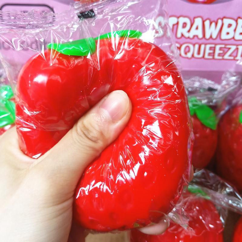 Slow Rising Squishy Strawberry Stress Ball Super Soft Fidget Toy for Anxiety Relief Kids Birthday Party Favor Adult Use