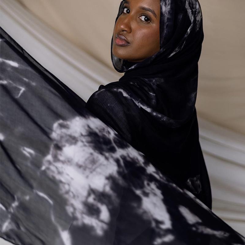 Watercolour Floral Shawl Scarf Muslim Modal Jersey Hijab Scarf Women Plain Soft Turban Tie Head Warps Headband Scarf