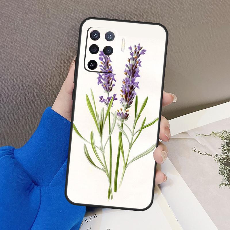 Чехол с фиолетовым лавандовым цветком для Oppo A77 A57 A17 A60 A80 A40 A74 A54 A94 A78 A98 A18 A38 A58 A96 A76 A16 A15 A5 Pro