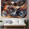 One banner with an eagle and motorcycle pattern - Extra-large size, made of durable material.XY