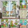 3D Safari Animals Cartoon Jungle Forest Window Curtains Blinds For Living Room Kids Bedroom Bathroom Cuicten Door Home Decor2Pcs