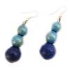 [L5189] - Blue Wood 'Amazonia' Earrings