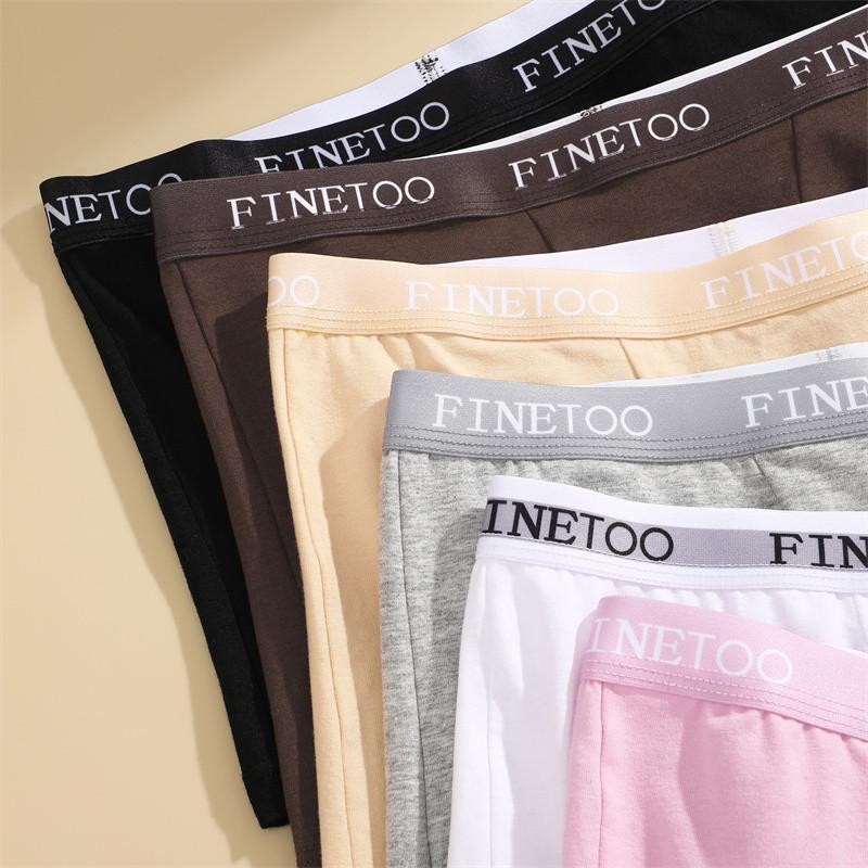 FINETOO Трусы-боксеры из чистого хлопка для женщин, однотонное бесследное нижнее белье, мягкие и удобные трусы
