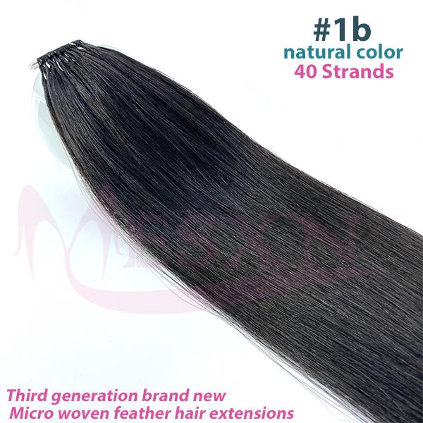 MESXN Third Feather New Hair Extensions Straight Natural Real Human Hair Microring Hair Extensions Brown Blonde For Salon