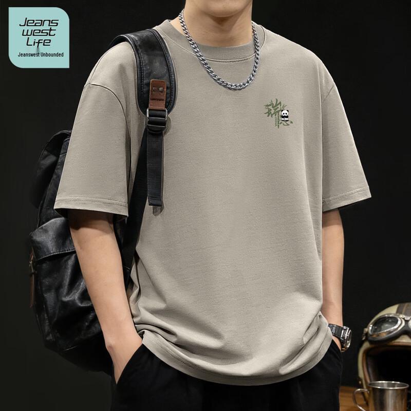 JEANSWEST LIFE Мужская хлопковая футболка с коротким рукавом и круглым вырезом