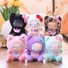 Sanrio Кавайная Хелло Китти Леопардовый Принт Худи-Костюм Серия Плюшевая Кукла Китти Брелок для Сумки Брелок для Ключей Энтузиасты Праздничные Подарки