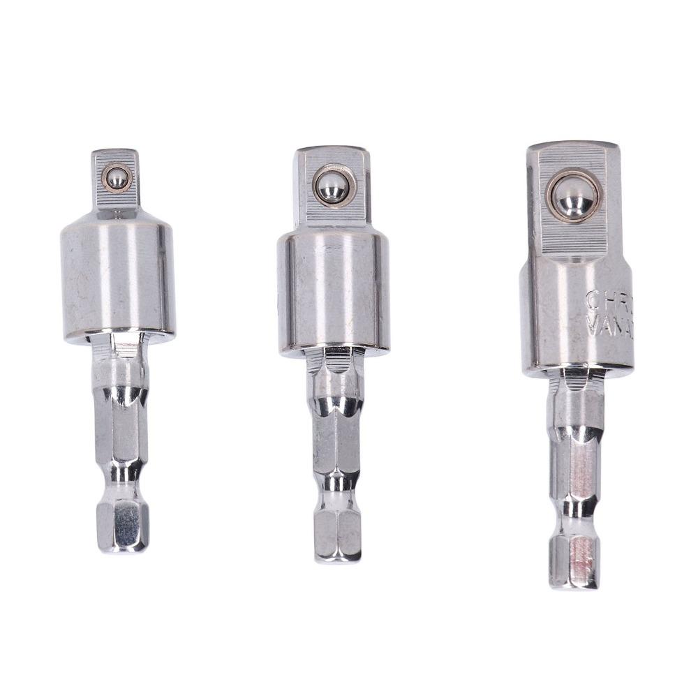3 шт. Адаптеры с гальваническим покрытием 1/4" 3/8" 1/2" Квадратный привод 360 градусов Поворотный Универсальный шарнир Карданный