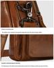Genuine Leather Crossbody Messenger Bag - Men's Large Capacity Retro Vertical Handbag for Casual or Commute Use.