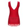 Kids Girls Shiny Figure Skating Sleeveless Leotard Rhythmic Gymnastics Fringed Bodysuit