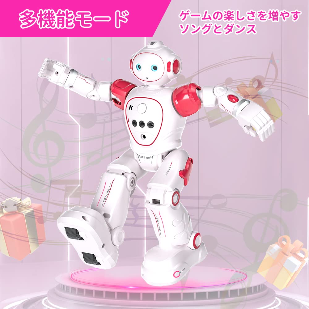Smart Robot Toy for Kids, Multifunctional, Rechargeable - iKing AI Robot for Kids, Programmable Robot, Moving Toy, Musical Demo, LED, RC Robot, Gestur